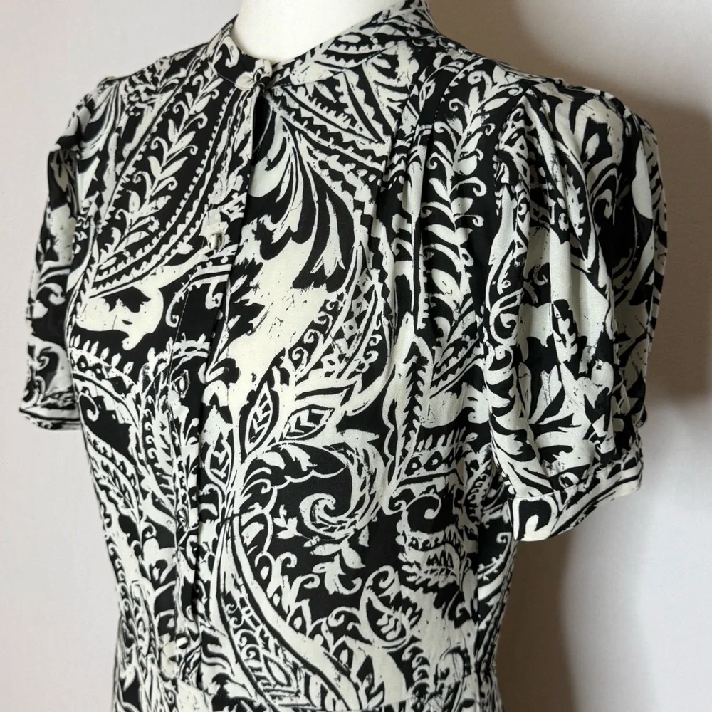 Lauren Ralph Lauren Monochrome Floral Fit To Flare Dress